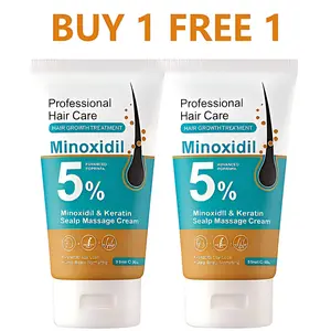 【Buy 1 Get 1 Free】5% Minoxidil & Keratin Scalp Massage Cream Hair Growth Treatment for Men & Women Prevents Loss Repairs Follicles Promotes Fast Regrowth Strengthens Roots Buy 1 Get 1 Free