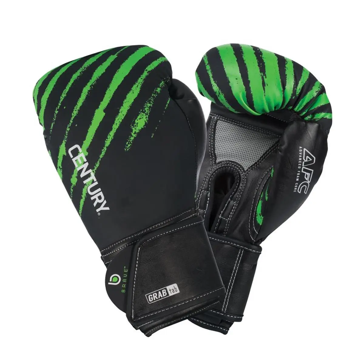 Century Youth 6 oz Boxing Gloves - Black & Green, Fight Training Protective Gear, Adjustable Fit, Advanced Foam, Grab Tab Strap, Small Size, Correct Fist Formation, Internal Grip Bar for Youth Sports & Outdoor Use