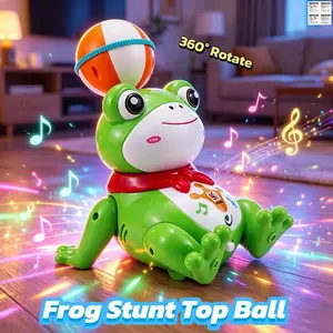 Dancing Frog Robot Toy, Light Up Music Gymnastic Frog With 360 Degree Rotation, Interactive Stunt Frogs For Kids, Fun Electric Educational Play Toy Gift