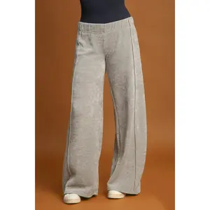 Umgee Elastic Waist Wide Leg Pants
