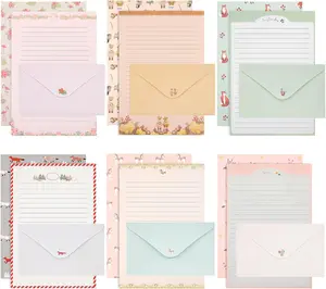 54 PCS Stationery Set with Envelopes,36 Writing Paper+18 Envelopes,Cute Lined Stationery Paper for Writing Letters Invitations Poem Office School Supplies KSIWRE