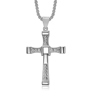 Fast & Furious 7 Dominic Toretto Cross  Stainless Steel Hip Hop Men's Pendant Jewelry Gift and Daily Wear vintage pendant  Women's Christmas Themed Ring Set ideal functional full size autumn rapper goth pure copper material diamond necklace men daughter