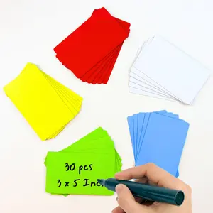 Availey 30 count (3 x 5) - Full Colored  Dry Erase Labels -  Strips for Classroom Home Office Garage Refrigerator Blank Writable Erasable Cards Name Tags Students Locker Shelf
