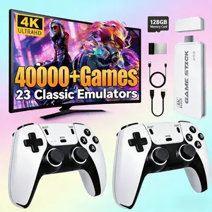 NEW Upgraded Retro Game Stick with 40,000+ Games 23 Emulators 4K HDMI Output Plug and Play Wireless Controller for TV Monitor Video Gamepad Console