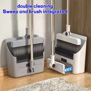 Foldable Broom and Dustpan Set, Multi-Functional Cleaning Tool, Hair-Free Long Handle, Space-Saving Design, Essential for Home and Pet Care, Cleaning Tools for Housekeeping, Sweep
