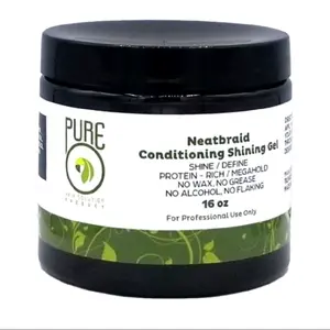 Pure O Natural Neatbraid Conditioning Shining Gel 16 oz - Professional Use for Haircare with No Alcohol or Flaking