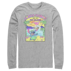 Men's Lilo & Stitch Aloha Hawaii Come Visit the Islands Long Sleeve Shirt