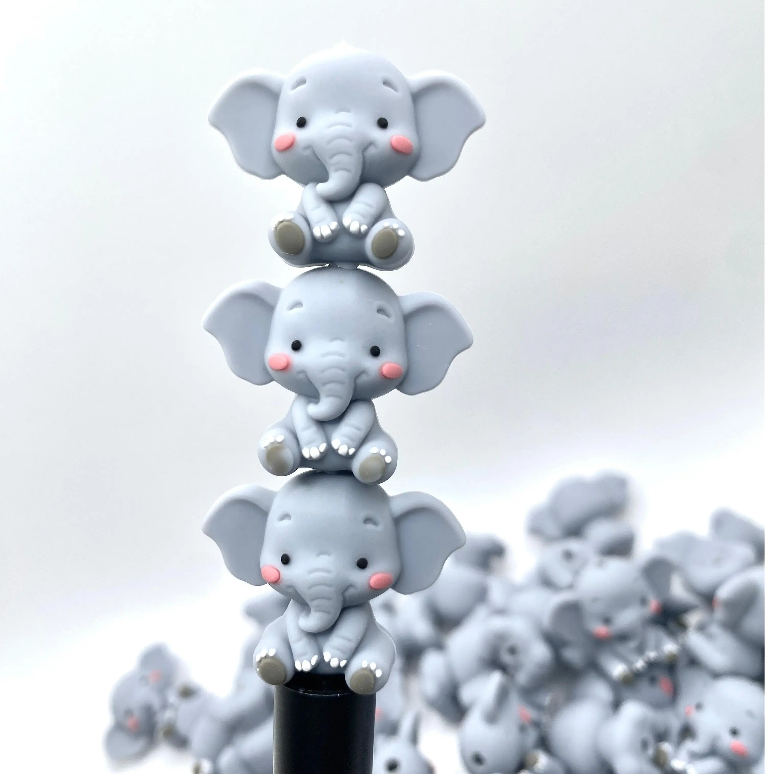 1pc I Love Elephants 3D Silicone Focal Beads | Bead Shop | DIY Craft Supplies