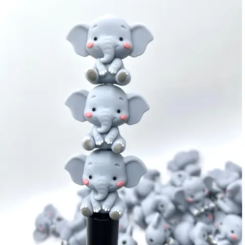 1pc I Love Elephants 3D Silicone Focal Beads | Bead Shop | DIY Craft Supplies
