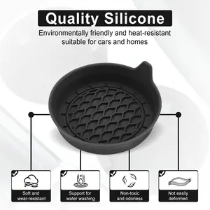 2 Counts Bling Rhinestone Car Coasters, 8cm Non-Slip Rubber Water Cup Pads, Anti-Skid Cup Holder Mats, Sparkly Car Interior Decor