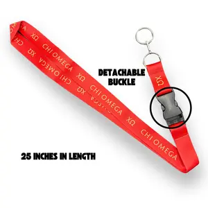 Prime Nerdz Chi Omega Sorority Lanyard with Detachable Buckle *Officially Licensed*