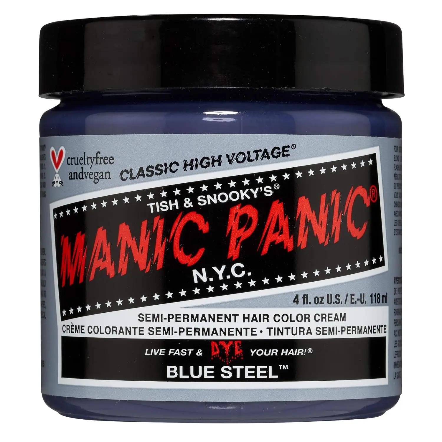 Manic Panic Semi Permanent Gray Hair Dye, Blue Steel, 4 oz