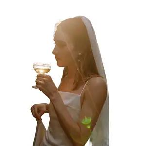 Simple Elbow Length Wedding Veil, Soft Single Tier Bridal Veil with Cut Edge Tulle