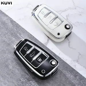 Soft TPU Car Flip Key Case Cover Holder For Audi A1 A3 A6 A6L Q2 Q3 Q7 TTS R8 S6 RS3 Key Protection S Fob Accessories
