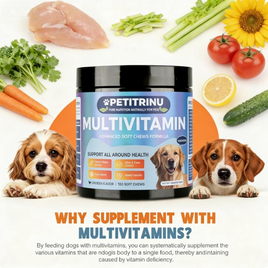 Dog Multivitamin Supplement with Glucosamine & Probiotics - Hip & Joint Support, Digestive Health, Immune Support, Heart & Skin - All-in-One Daily Vitamins & Omega-3s (CHICKEN Flavor, 120 ct)