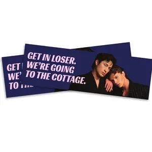Heated Rivalry Cottage Bumper Sticker Get In Loser, We're Going To The Cottage | Heated Rivalry | Hockey Car Sticker 10"X3" - Connor Hudson Meme Car Decals Car Decor Car Accessories - PLB0036