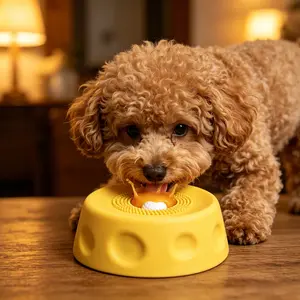Interactive Dog Enrichment Bowl with Rolling Ball, Liquid Treat Feeder for Daily Mental Stimulation