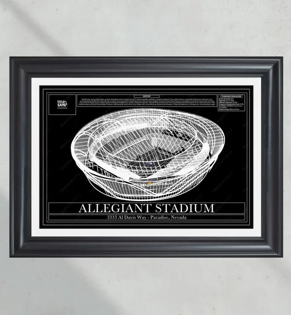 Las Vegas Raiders Allegiant Stadium Blueprint Football Wall Art Print - POSTER NO FRAME
