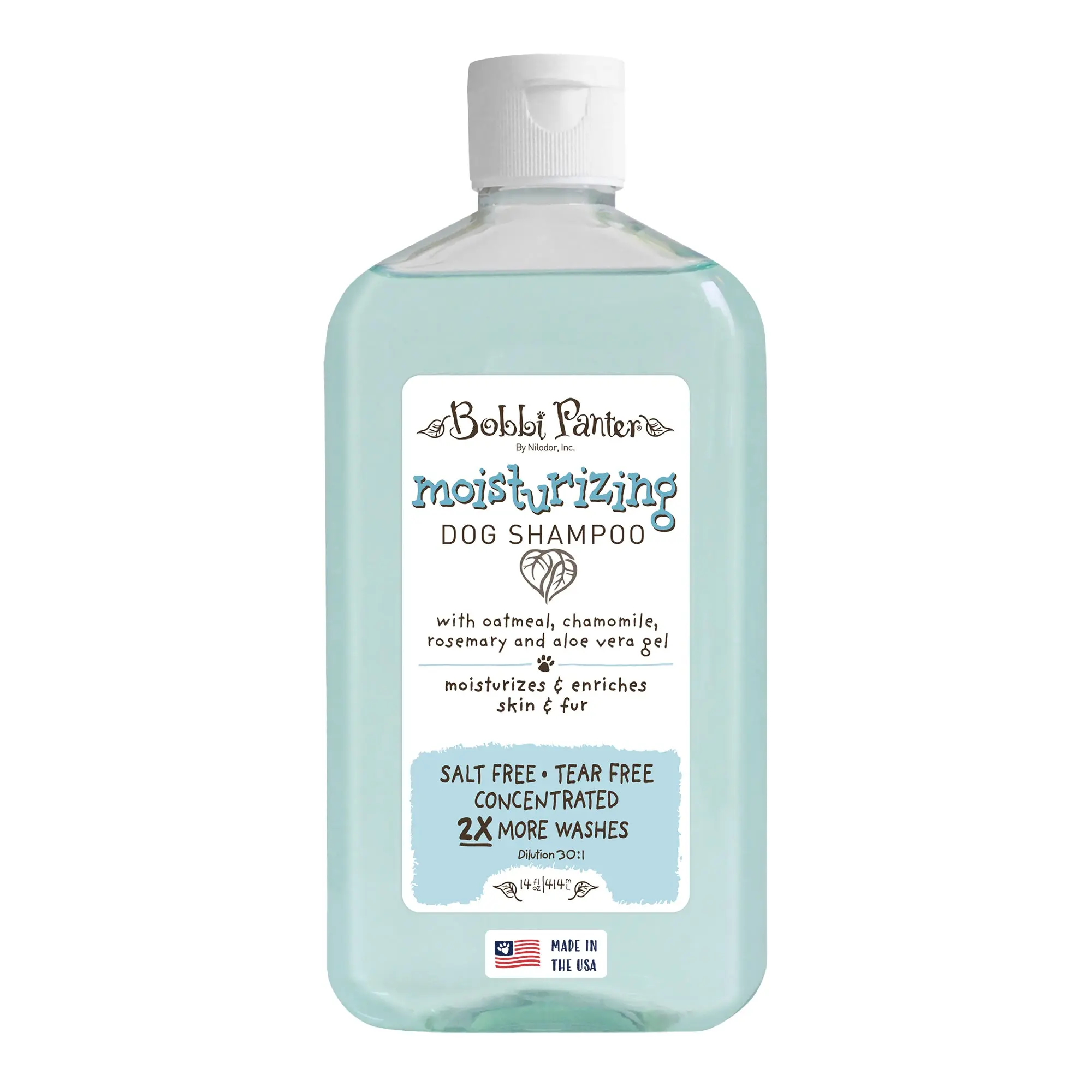 Moisturizing Dog Shampoo, Nourishing Dogs Skin & Fur, Soft Sea Air Fragrance, Concentrated 30:1, Made in the USA, 14 oz. and 1 Gallon Sizes, from the Bobbi Panter Botanicals Collection