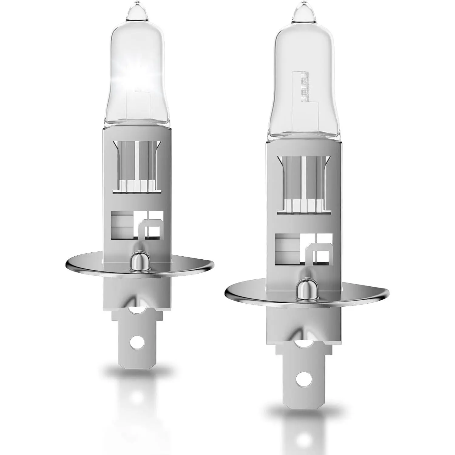 H1 Halogen Headlight Bulb, H1 Bulb, 12V 55W, 4000 Lumens, 3800K, No Glare, High Beam, Standard Headlight Bulb, High Beam Headlight Bulb, Car Light Bulb, Pack of Two