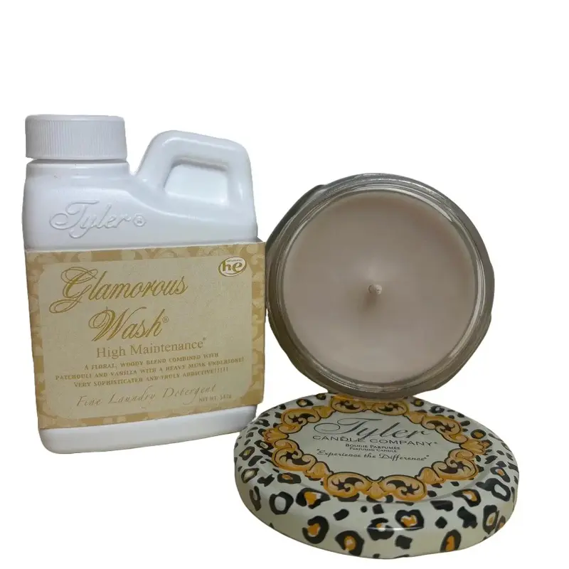 Mini Duo Glamorous Wash and Candle Set by Tyler Candle Company