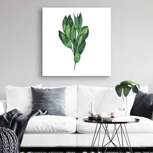 212 MAIN White Bay Leaves Bundle High-Def Artistic Wall Decor Poster Print - 32x32 in., Minimalist Nature Photo, Kitchen Home Decoration Supply, Thoughtful Gift