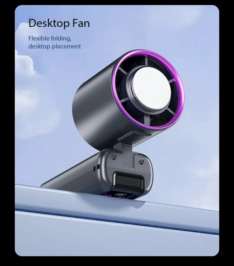 Portable silent mini bladeless electric fan, adjustable 3-speed waist-hanging fans, phone cooling fan, personal fan, rotating body fan suitable for outdoor travel, Father’s Day gift, rechargeable personal fan, handheld turbo fan, perfect gift