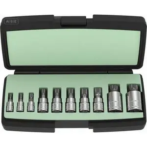 10-Piece XZN Triple Square Spline Bit Socket Set| Premium S2 Alloy Steel| European Style M4-M18 Sizes| Enhanced Storage Case| Durable & Corrosion Resistant wrench kit