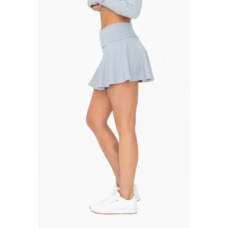 Ribbed Foldover Waist Skirt