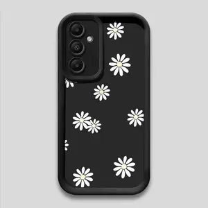 Phone Case: Suitable for Samsung Galaxy S26 S25 S24 S23 S22 S21 Fe Plus Ultra A13 A14 A15 A16 A17 A33 A34 A35 A36 A52 A53 A54 Note20- Full Coverage Soft Matte Case with Small Fresh White Chrysanthemum Full-Screen Design