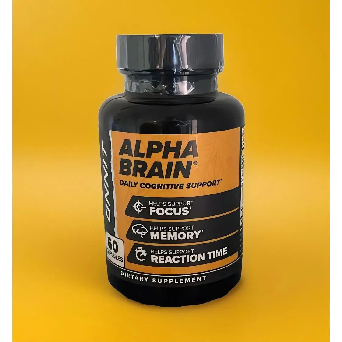 Onnit Alpha Brain 60 Count - Daily Cognitive Support for Focus Memory & Reaction Time - Dietary Supplement