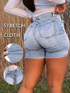 y2k women's denim shorts, casual pocket button fly skinny shorts for summer, fashion frayed hem shorts bottoms for daily wear, womenswear, summer clothes women, casual fitted shorts