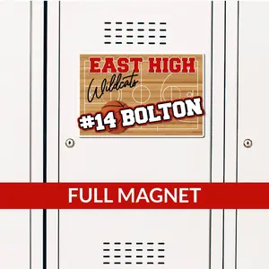Custom Basketball Court Locker Magnet Full Magnet Backing for School Lockers Vehicles and Metal Doors, Banquet Decorations, and Keepsakes