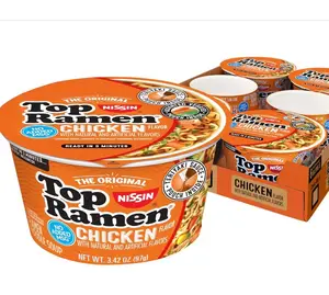 Nissin Top Ramen Bowl Ramen Noodle Soup, Chicken, 3.42 Ounce (Pack of 6)