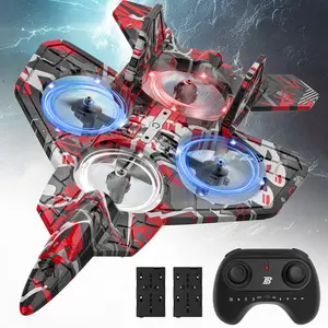 BEZGAR Remote Control Jet Airplane Toy for Kids 360° Stunt Rolls, LED Lights, Easy Flying RC Aircraft