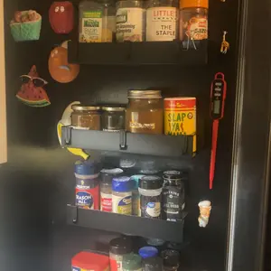 4 Pack Magnetic Spice Rack Organizer with Hooks for Refrigerator & Microwave Oven,Magnetic Shelf with Paper Towel Holder,Kitchen Gadgets,Home Organization lmprovement Shelf,Space Saver Kitchen Decor,Magnetic Rack,Christmas Decoration Gift