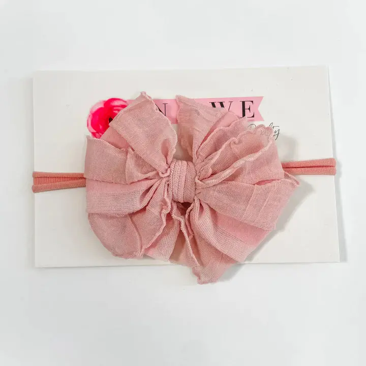 Paris Pink Mini Ruffled Headband