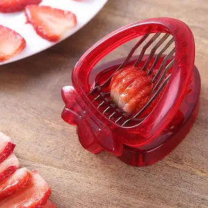 Stainless Steel Strawberry Slicer, Fruit Slicer, Fruit & Vegetable Cutter for Home Use, Lightweight, Slicing Gadget