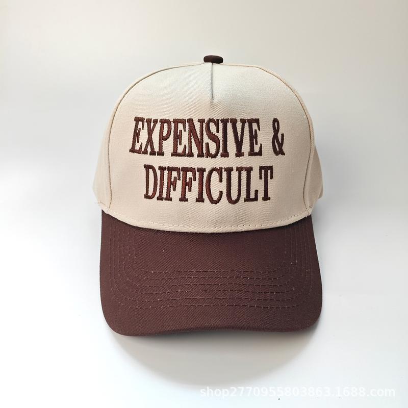 Expensive Difficult Embroidered Trucker Hat Color Block Casual Baseball Cap for Men and Women