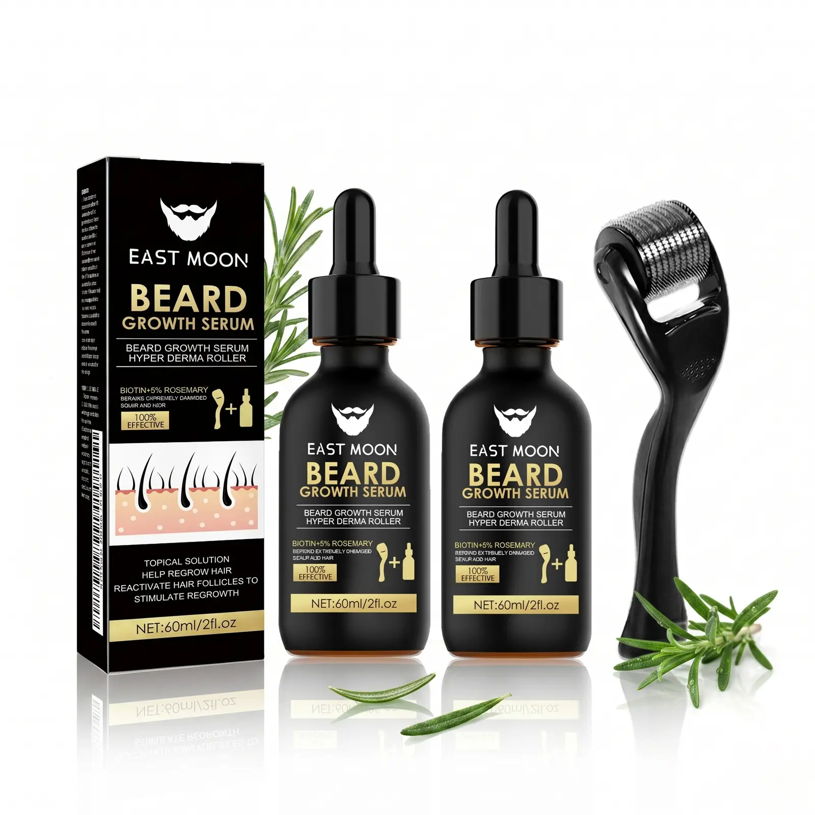 Buy 1 Get 1 Free, Men's Beard Care Oil - Fill Patchy Areas & Improve Facial Hair Density - Nourishing Serum for a Fuller Manly Look - Easy to Use Daily Grooming Essential for Coarse or Thin Hair