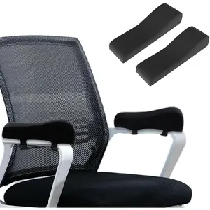 2 Pack Office Chair Armrest Pads Covers,Arm Rest Pad with Memory Foam Elbow Pillow for Forearm Pressure Relief, Arm Rest Covers for Office Chairs, Wheelchair, Comfy Gaming Chair (Black)