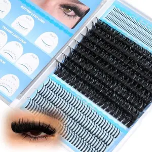 calphdiar Lash Clusters DIY Lash Spikes Eyelash Clusters 436pcs 100D Fluffier Lashes Clusters Spiky Individual Lashes with Bottom Lashes 5-21mm False Eyelashes D-Curly Manga Cluster Eyelash Extensions