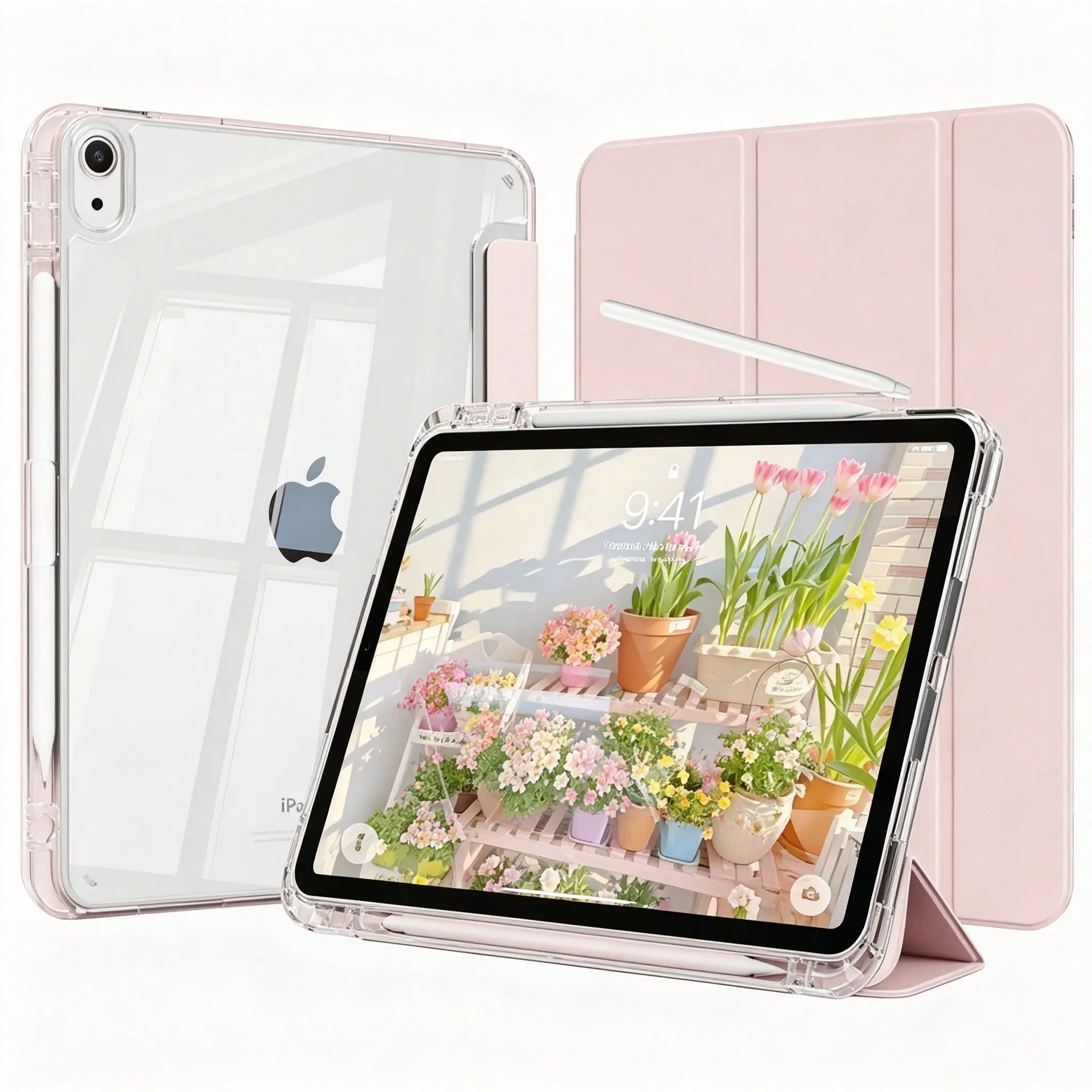 Case for iPad 11th Gen 11" 2025(A16),iPad 10th Gen 10.9",iPad Air 7/6/5/4 Gen 2020/2022 10.9",iPad 9/8/7 Gen with Pencil Holder,Slim Protective Cover with Clear Back Shell,Shockproof All-Round Protection Against Drops,Smart Auto Sleep/Wake Function