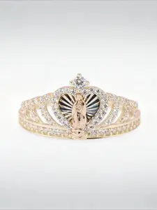 1pc Elegant and Minimalist Style Golden Diamond Ring, Set with Synthetic Cubic Zirconia, Suitable for Women's Daily Wear and Parties, Just Choose The Appropriate Size, Cubic Zirconia Rings