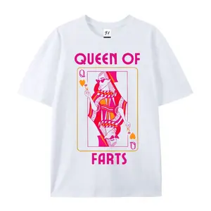 Queen T-shirts, fun playing card T-shirts, satirical Queen of Hearts T-shirts, humorous pun design T-shirts, pink Queen of Hearts casual T-shirts, fun women's humor T-shirts, joke Queen of Hearts T-shirts, funny prank gift T-shirts