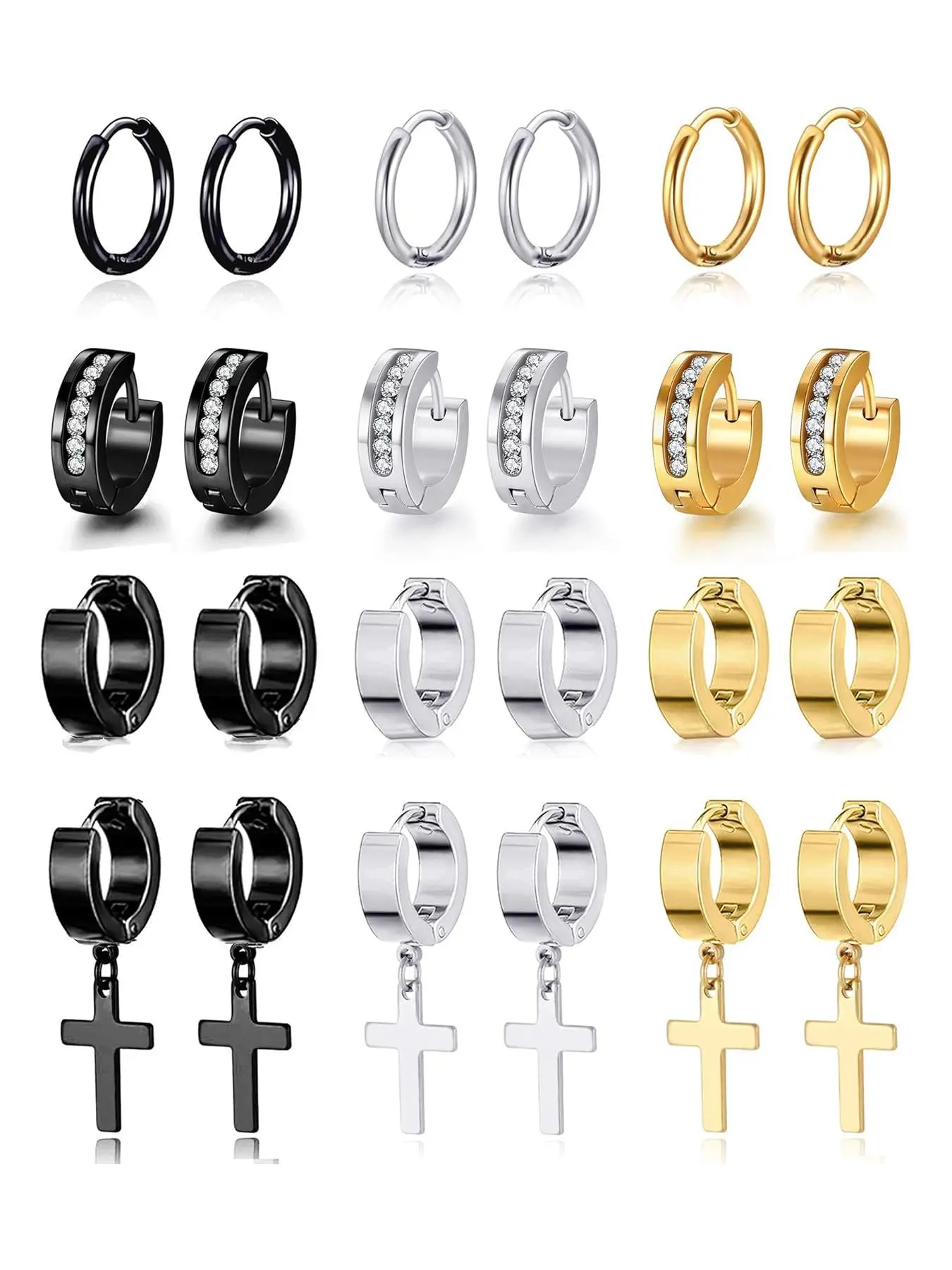 Stainless Steel Hoop Earrings Set, Versatile Earrings, Earrings for Men & Women, Fashion Jewelry for Party, Daily Decor, Hoop Earring Sets, Fashionable Jewelry