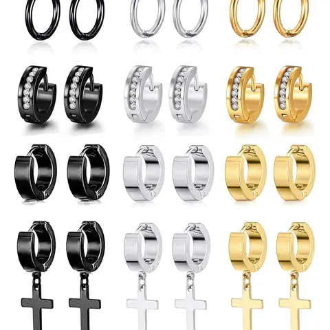 Stainless Steel Hoop Earrings Set, Versatile Earrings, Earrings for Men & Women, Fashion Jewelry for Party, Daily Decor, Hoop Earring Sets, Fashionable Jewelry