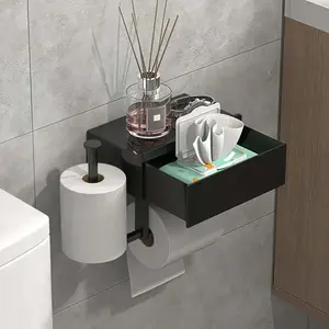 Bathroom Toilet Paper Holder, 1 Count Wall Mounted Punch Free Storage Rack, Waterproof & Rust Proof Toilet Paper Holder, Suitable for Bathroom & Toilet, Bathroom Accessories Organizer, Bathroom Essentials Accessories, Bathroom Organizer Supplies