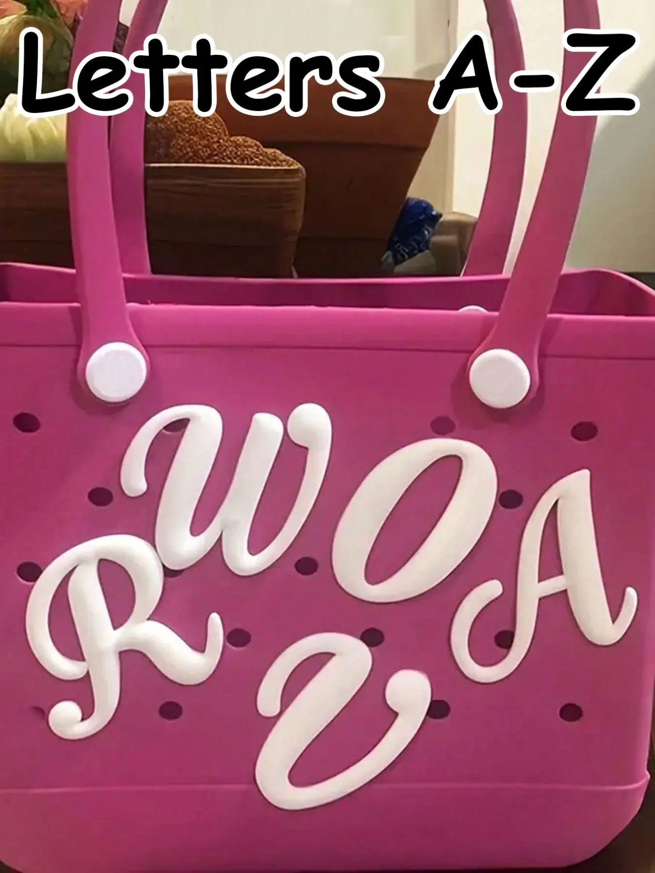 Eva Punch Bag Accessories, Beach Packaging Decorations, Includes 26 English Letters, Cartoon Beach Bag Charms, Boho Style, Tote Bag