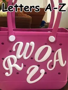 Eva Punch Bag Accessories, Beach Packaging Decorations, Includes 26 English Letters, Cartoon Beach Bag Charms, Boho Style